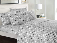 Chic Home Ayala 6 Piece Geometric Pattern Sheet Set with Pillowcases Black