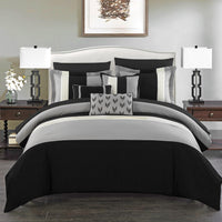 Chic Home Ayelet 10 Piece Ruffled Comforter Set Black