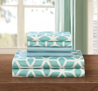 Chic Home Bailee 6 Piece Geometric Pattern Sheet Set with Pillowcases Green