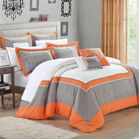 Chic Home Ballroom 11 Piece Hotel Comforter Set Orange