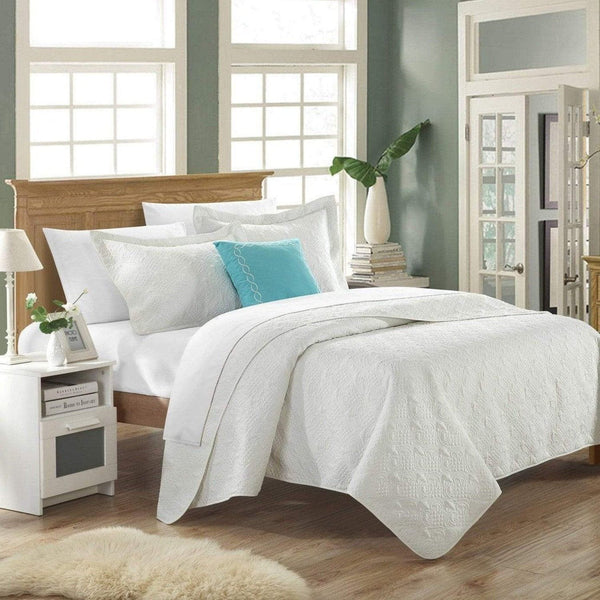 Chic Home Barcelo 8 Piece Matelasse Quilt Set White