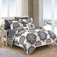 Chic Home Barcelona 8 Piece Boho Paisley Comforter Set Black