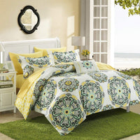 Chic Home Barcelona 8 Piece Boho Paisley Comforter Set Yellow