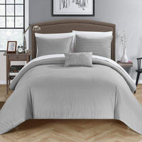 Chic Home Bea 4 Piece Embroidered Duvet Cover Set Grey
