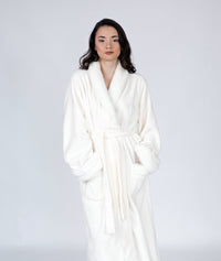 Chic Home Belgian Plush Faux Fur Fleece Sherpa Trim Robe 