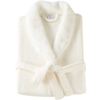 Chic Home Belgian Plush Faux Fur Fleece Sherpa Trim Robe Beige