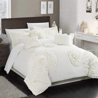 Chic Home Belinda 11 Piece Floral Comforter Set White