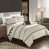 Chic Home Bella 4 Piece Reversible Comforter Set Beige