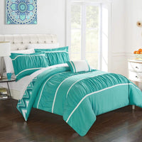 Chic Home Bella 4 Piece Reversible Comforter Set Turquoise