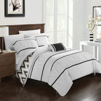Chic Home Bella 4 Piece Reversible Comforter Set White