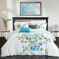 Chic Home Belleville Garden 5 Piece Cotton Comforter Set Blue
