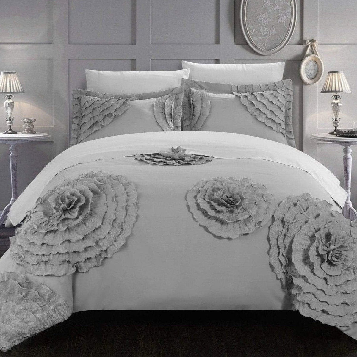 Chic Home Birdy 7 Piece Floral Duvet Cover Set 