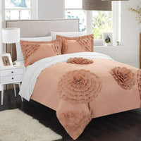 Chic Home Birdy 7 Piece Floral Duvet Cover Set Peach