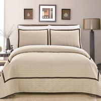 Chic Home Birmingham 7 Piece Hotel Quilt Set Beige