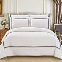 Chic Home Birmingham 7 Piece Hotel Quilt Set White