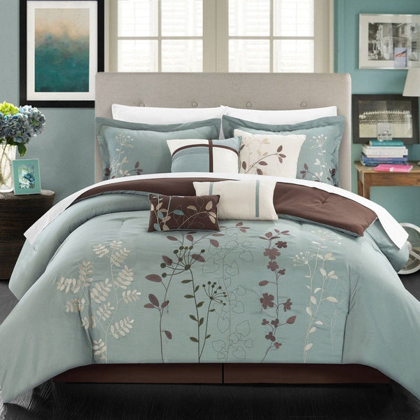 Chic Home Bliss Garden 12 Piece Floral Comforter Set Sage