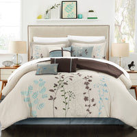 Chic Home Bliss Garden 8 Piece Floral Comforter Set Beige