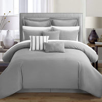 Chic Home Brenton 13 Piece Embroidered Comforter Set Grey