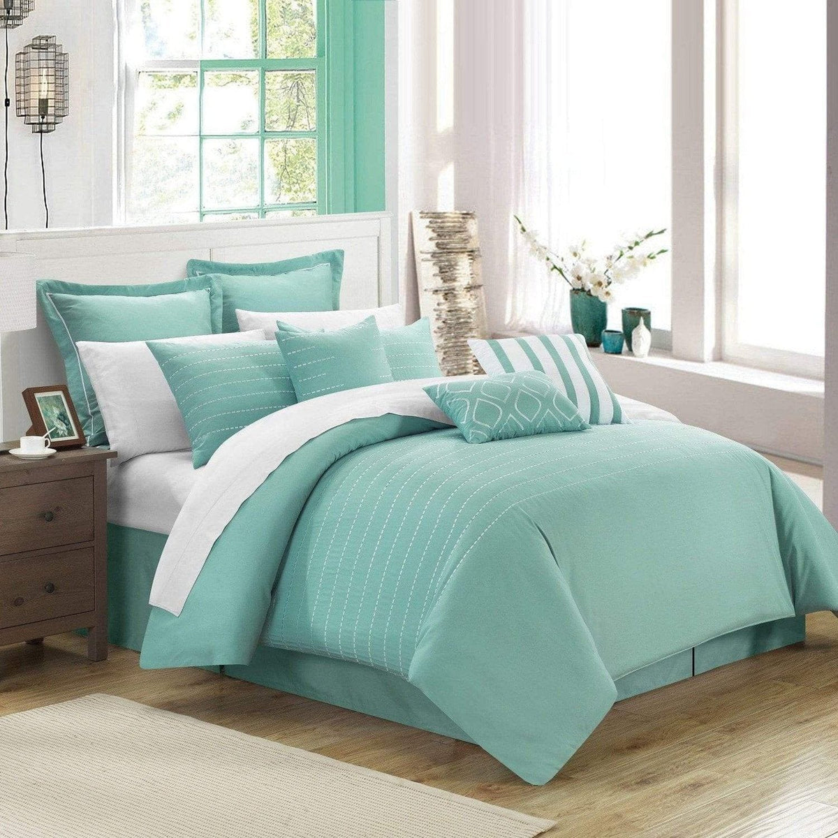 Chic Home Brenton 9 Piece Embroidered Comforter Set 