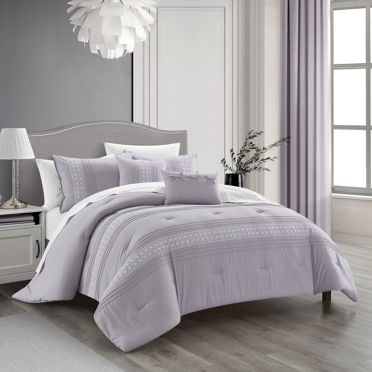 Chic Home Brice 9 Piece Pleated Comforter Set 