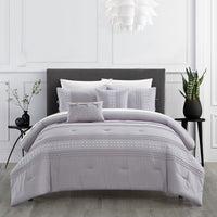 Chic Home Brice 9 Piece Pleated Comforter Set Lilac
