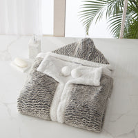 Chic Home Brighton Snuggle Hoodie Contemporary Animal Pattern Robe Micromink Sherpa Wearable Blanket 
