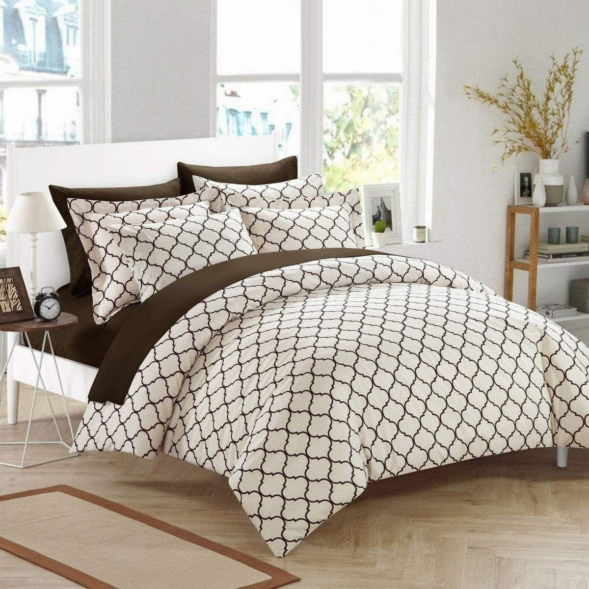 Chic Home Brooklyn 3 Piece Reversible Duvet Cover Set 