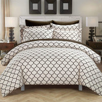 Chic Home Brooklyn 3 Piece Reversible Duvet Cover Set Brown