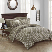 Chic Home Brooklyn 3 Piece Reversible Duvet Cover Set Taupe