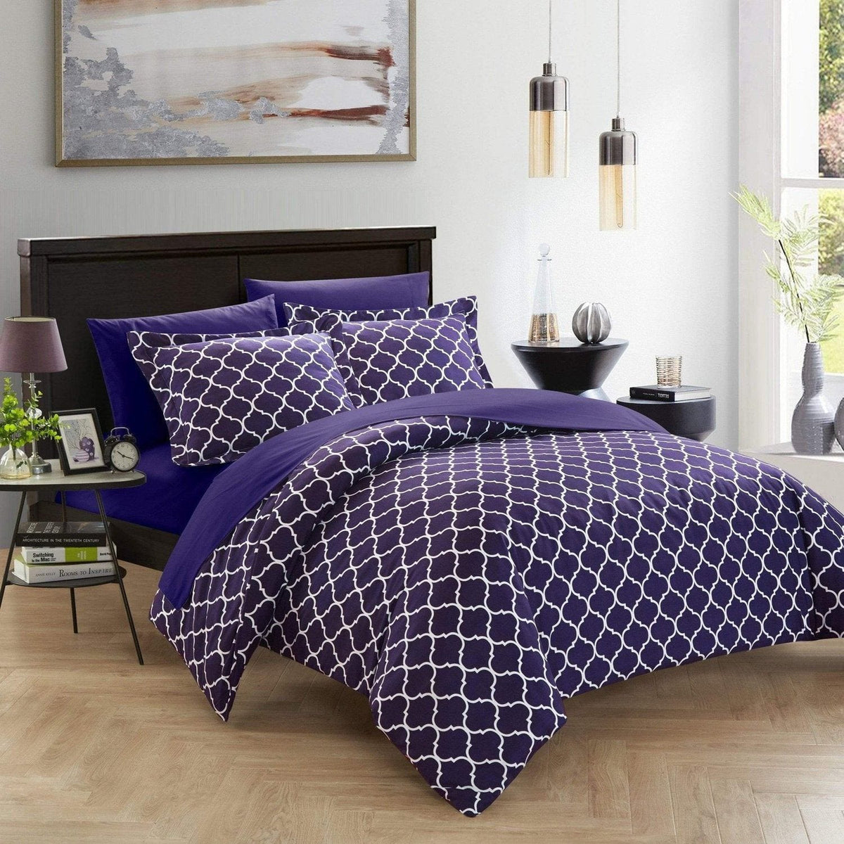 Chic Home Brooklyn 9 Piece Reversible Duvet Cover Set 