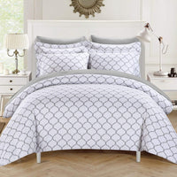 Chic Home Brooklyn 9 Piece Reversible Duvet Cover Set Grey