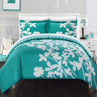 Chic Home Calla Lily 3 Piece Floral Duvet Cover Set Turquoise