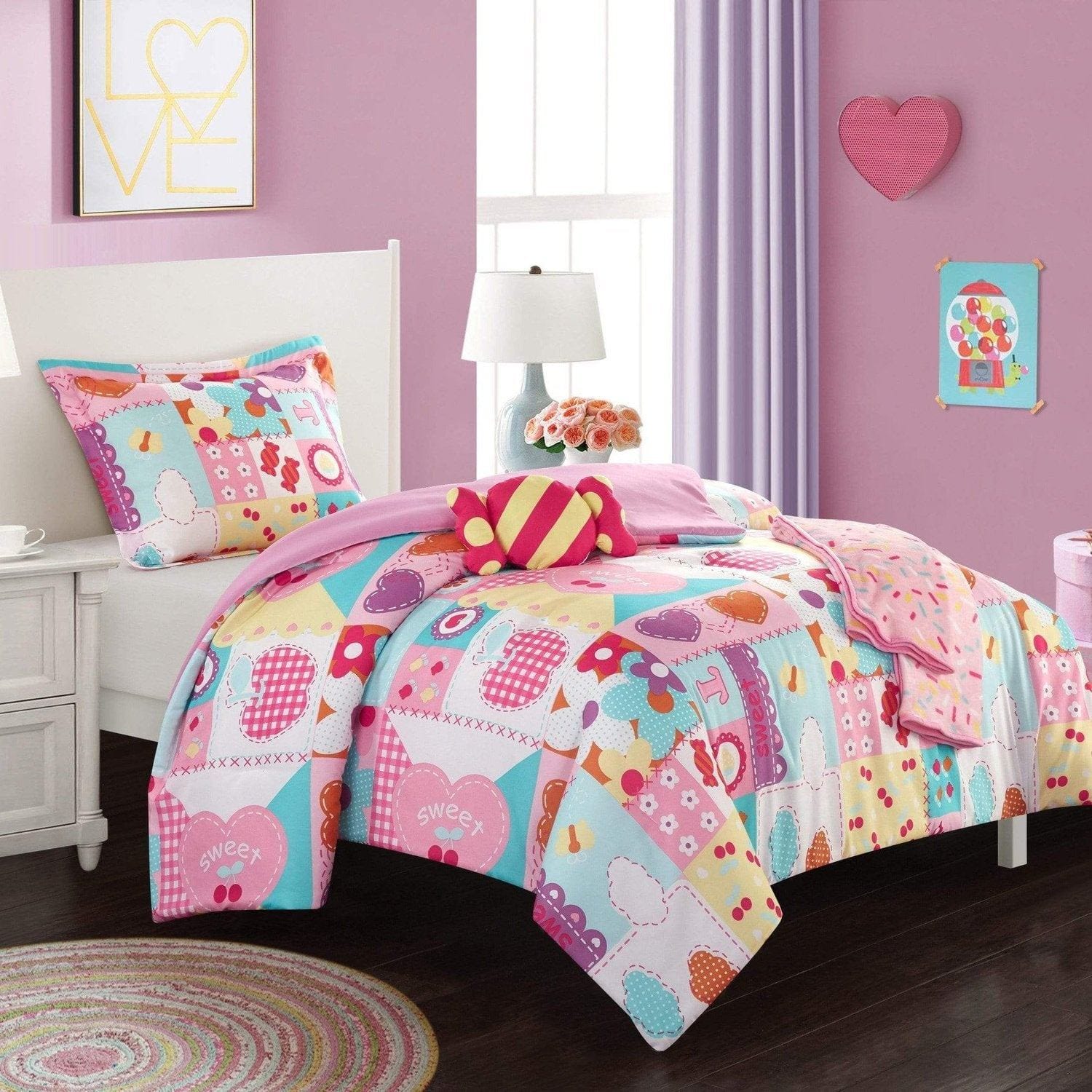 Chic Home Candy 5 Piece Candy Theme Kids Comforter Set Bedding Chic Home Distribution LLC