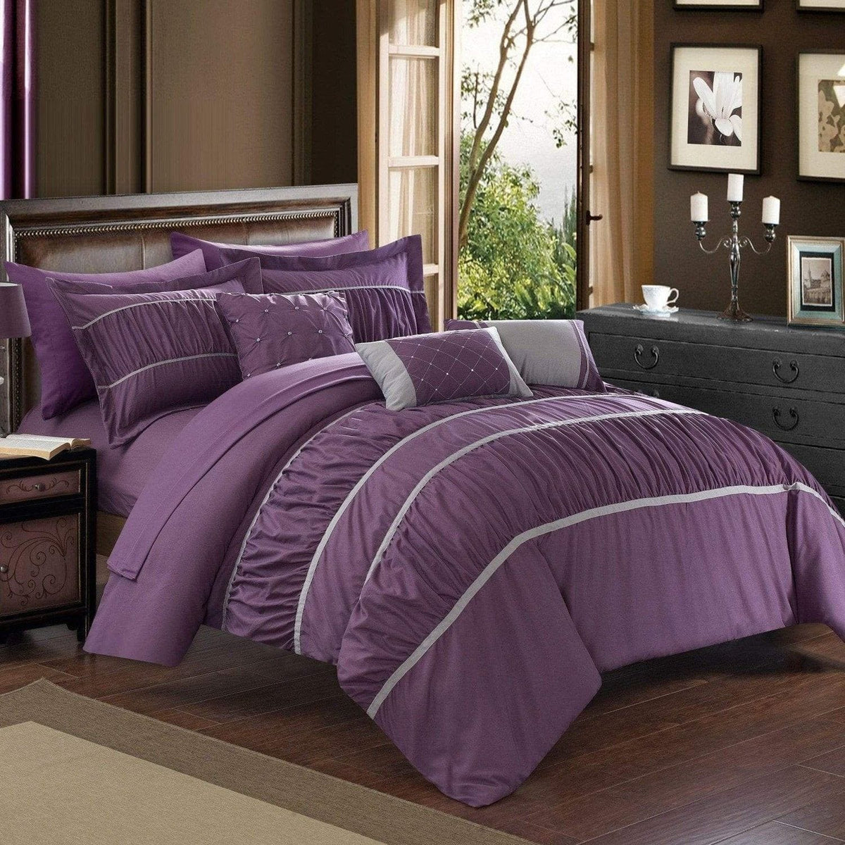 Chic Home Cheryl 10 Piece Pleated Comforter Set 