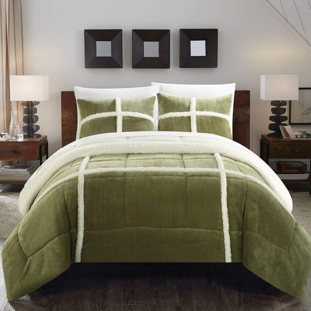Chic Home Chloe 7 Piece Sherpa Comforter Set 