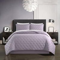 Chic Home Chyle 3 Piece Tufted Quilt Set Lavender
