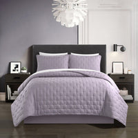 Chic Home Chyle 7 Piece Tufted Quilt Set Lavender