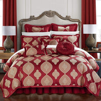 Chic Home Cipriana 9 Piece Jacquard Comforter Set Red