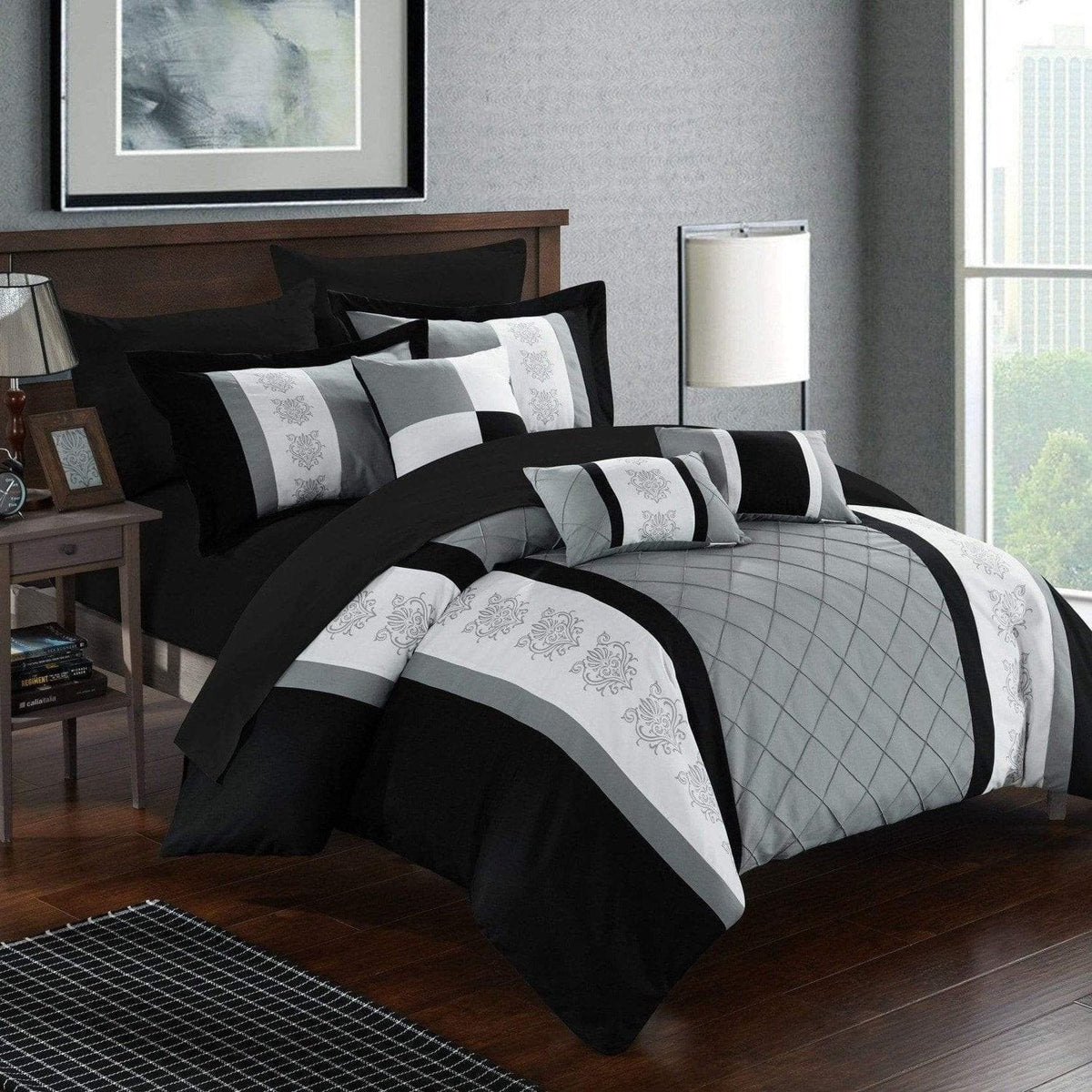 Chic Home Clayton 10 Piece Pintuck Comforter Set 