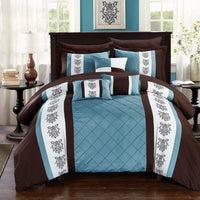 Chic Home Clayton 10 Piece Pintuck Comforter Set Brown