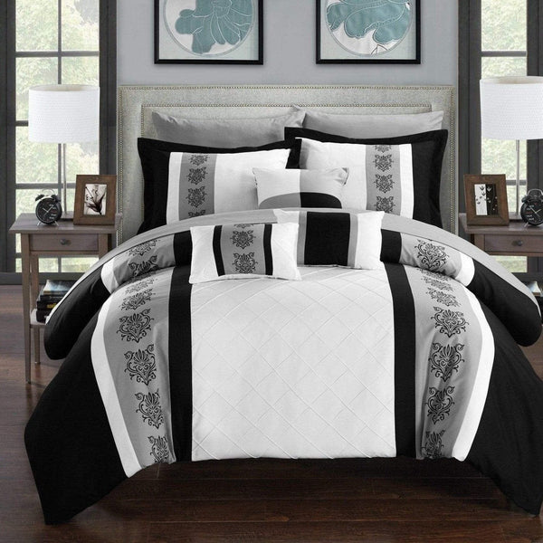 Chic Home Clayton 10 Piece Pintuck Comforter Set White