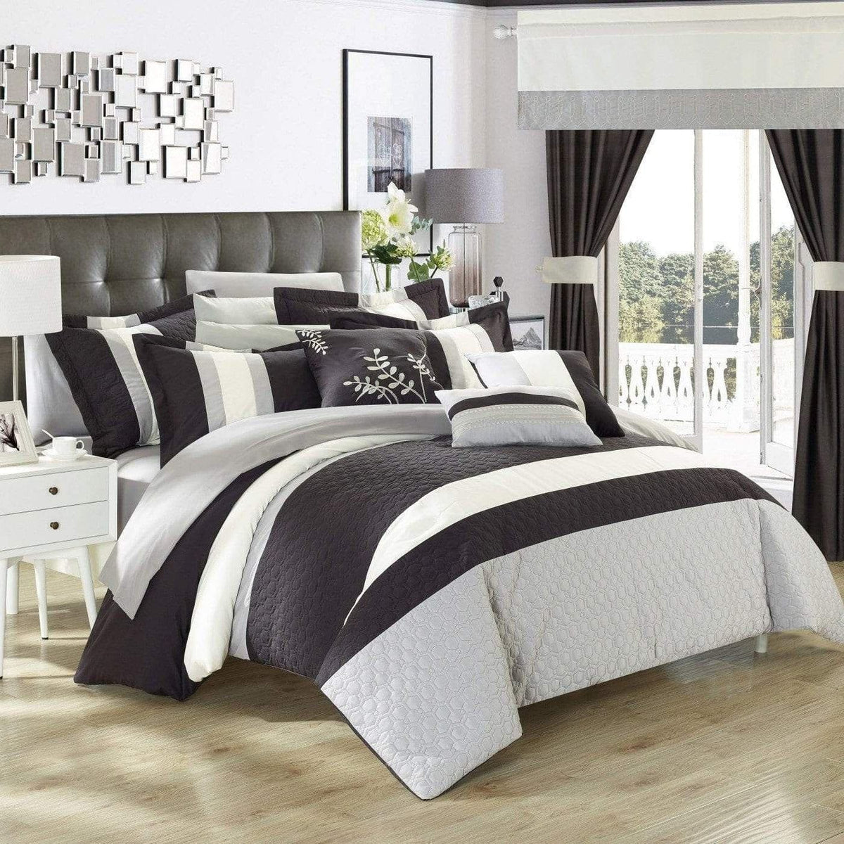 Chic Home Covington 24 Piece Color Block Comforter Set 