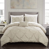 Chic Home Daya 8 Piece Pinch Pleat Duvet Cover Set Taupe