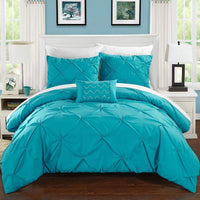 Chic Home Daya 8 Piece Pinch Pleat Duvet Cover Set Turquoise
