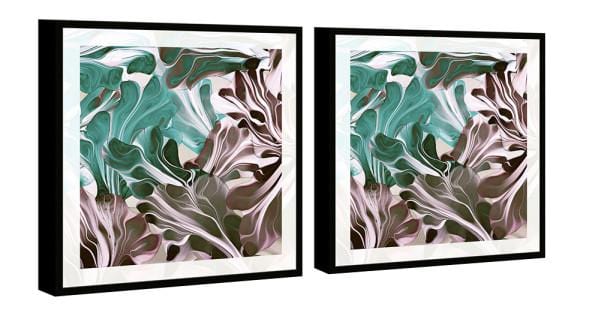 Chic Home Cavali 2 Piece Set Framed Wrapped Canvas Wall Art Giclee Print Abstract Design 