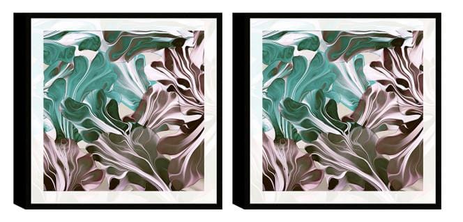 Chic Home Cavali 2 Piece Set Framed Wrapped Canvas Wall Art Giclee Print Abstract Design 