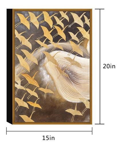 Chic Home Flying Birds 1 Piece Framed Wrapped Canvas Wall Art Giclee Print Swooping Cranes 