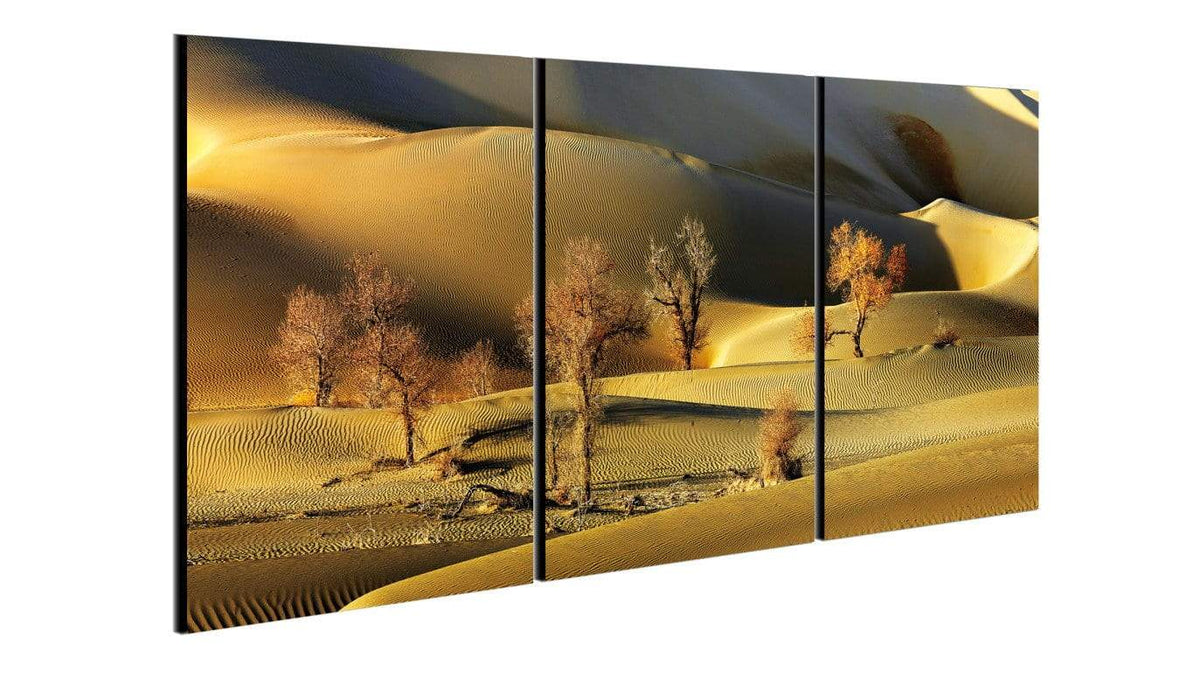 Chic Home Golden Desert 3 Piece Set Wrapped Canvas Wall Art Giclee Print Desert Sand Dunes 