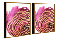 Chic Home Golden Petal 2 Piece Set Framed Wrapped Canvas Wall Art Giclee Print Floral Design 