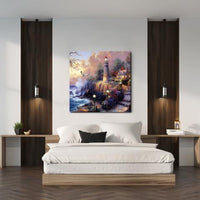 Chic Home Light House 1 Piece Wrapped Canvas Wall Art Giclee Print Lighthouse by the Sea 